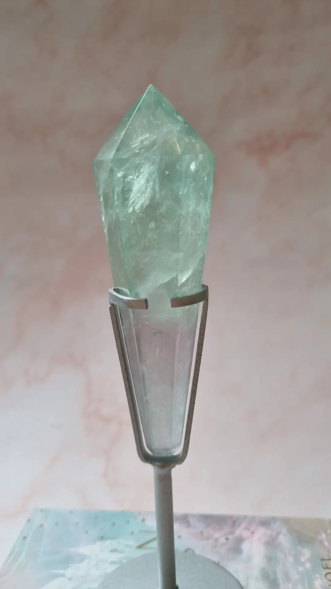 Green Fluorite Point on stand no3
