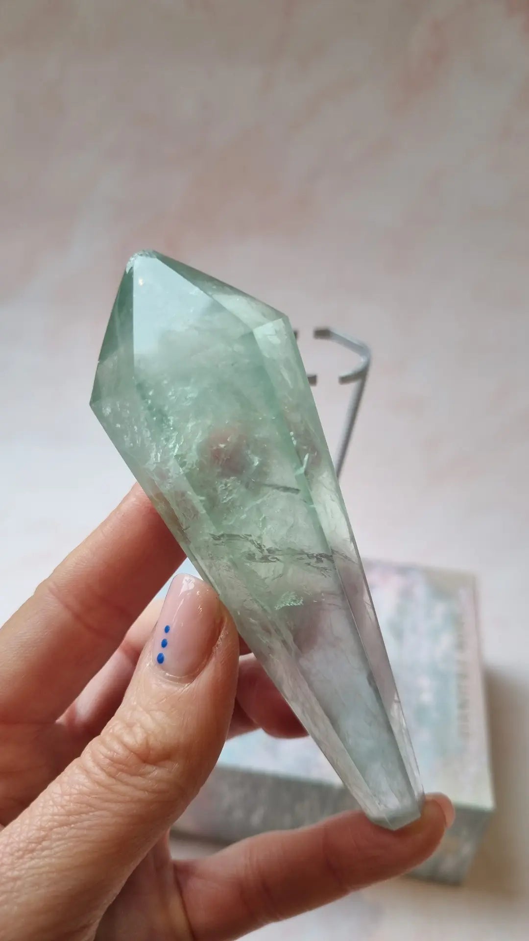 Green Fluorite Point on stand no3