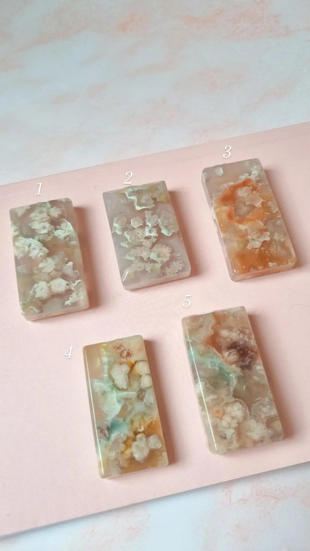 Flower Agate Pendants