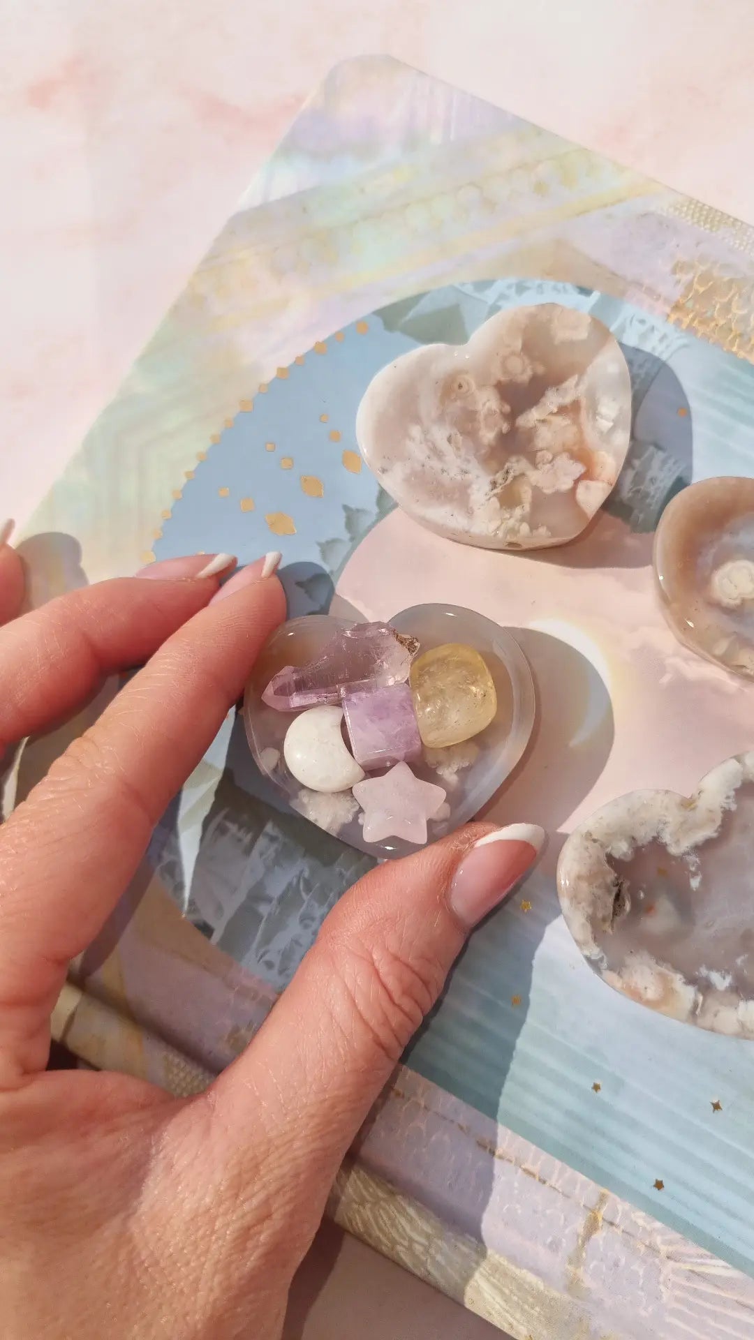 Mini Flower Agate crystal bowls