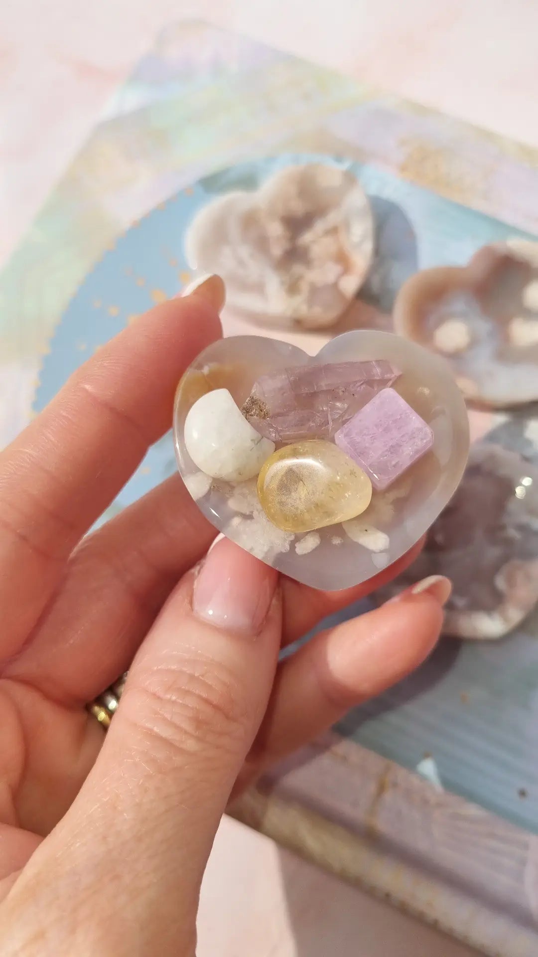 Mini Flower Agate crystal bowls