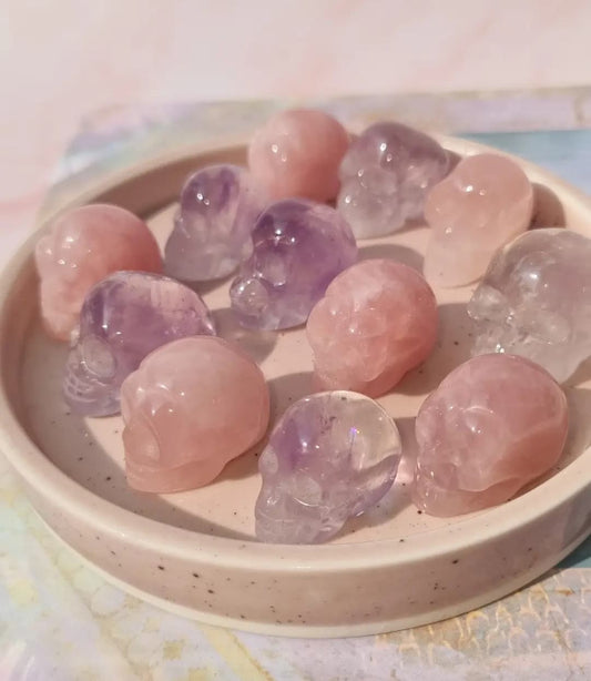 Rose Quartz Mini Skulls