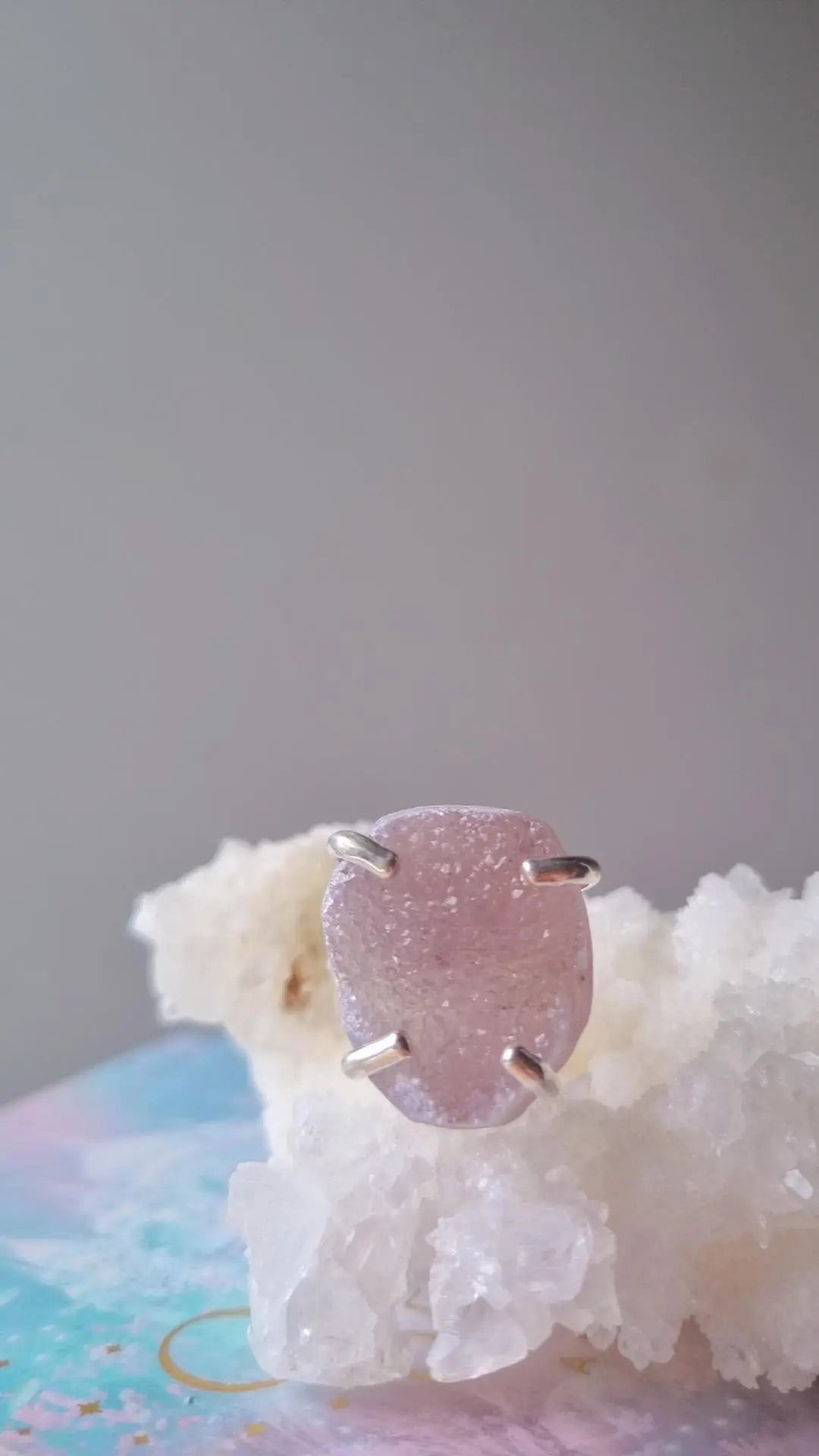 Druzy Quartz Sliver Ring D7