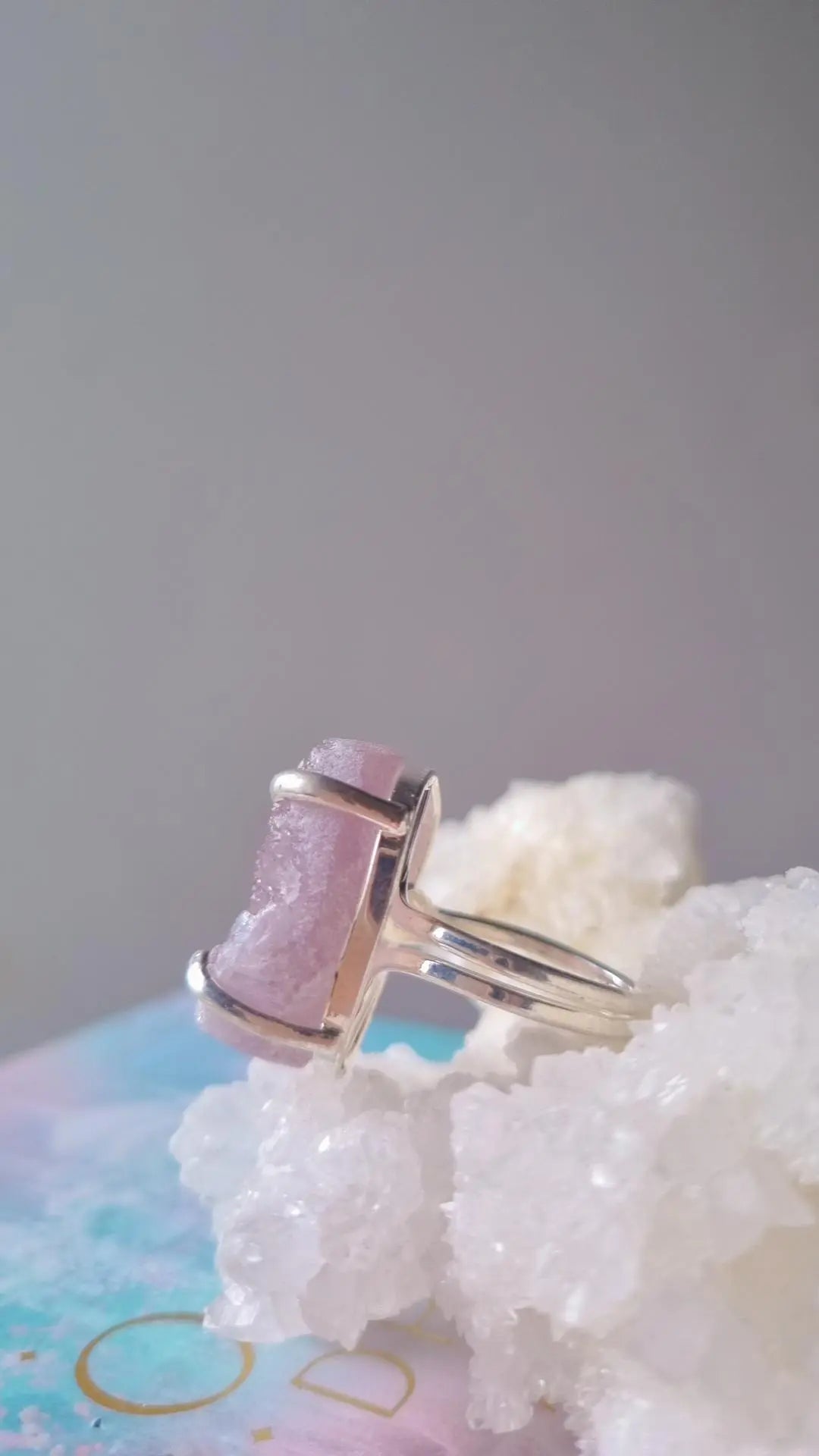 Druzy Quartz Sliver Ring D7