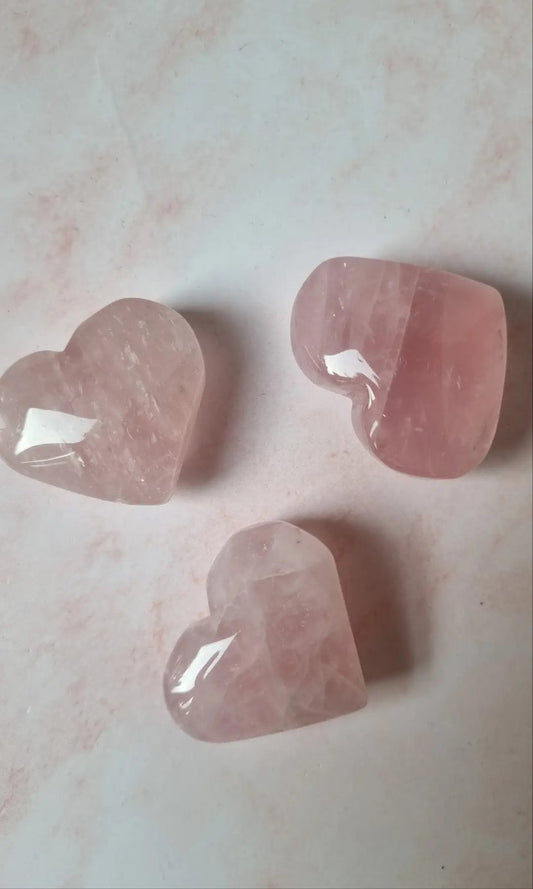 High Grade Rose Quartz chubby hearts